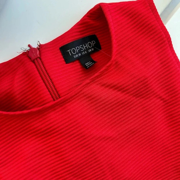 Topshop UK | Red Skater Cutout Dress - fit and flare- side peekaboos US6 | UK10 - Picture 3 of 4